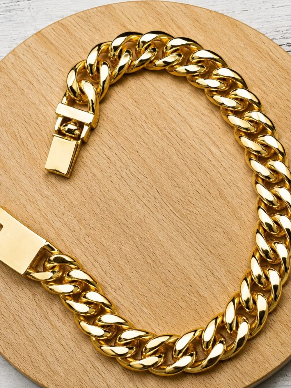 Gold Men’s Cuban Link Bracelet - Polished Chain